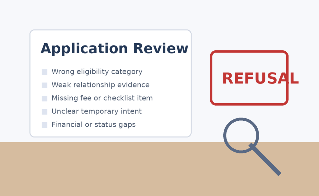 Open work permit refused